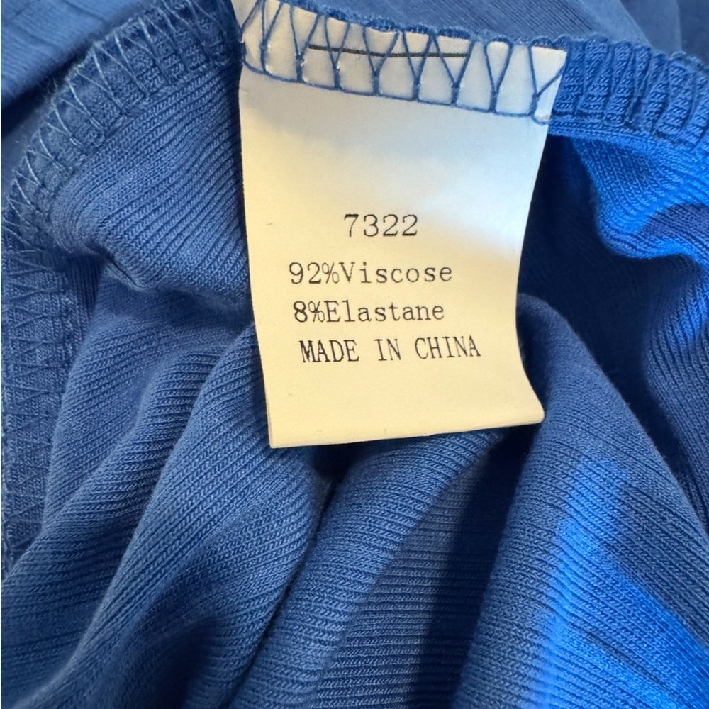 Blue Maxi Bodycon Dress with Mock Neck - Picture 5 of 6